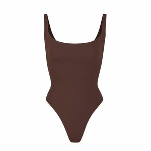SKIMS Fits Everybody Square Neck Bodysuit in Jasper